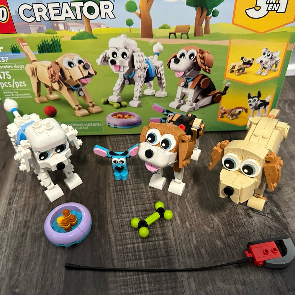 LEGO Creator 3-in-1 Brown and White Dog Set